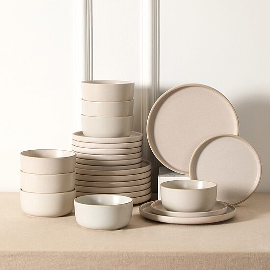 EARTH & CLAY Amber 24-pc. Stoneware Dinnerware Set