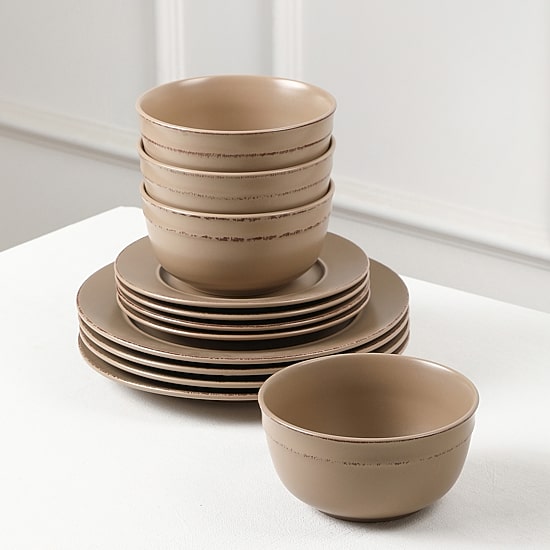EARTH & CLAY Hazel 24-pc. Stoneware Dinnerware Set