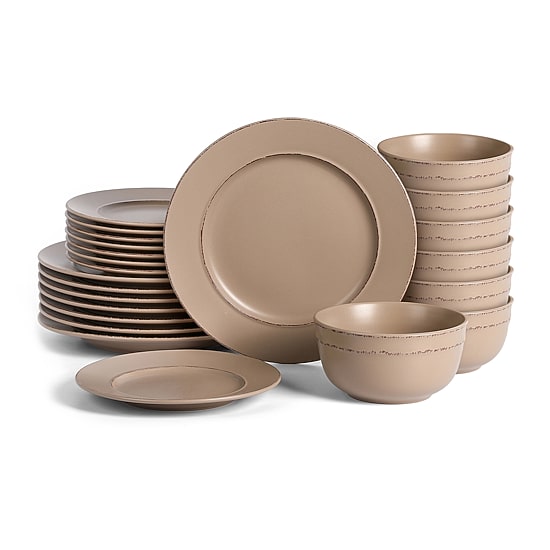 EARTH & CLAY Hazel 24-pc. Stoneware Dinnerware Set