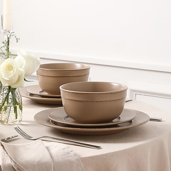 EARTH & CLAY Hazel 24-pc. Stoneware Dinnerware Set