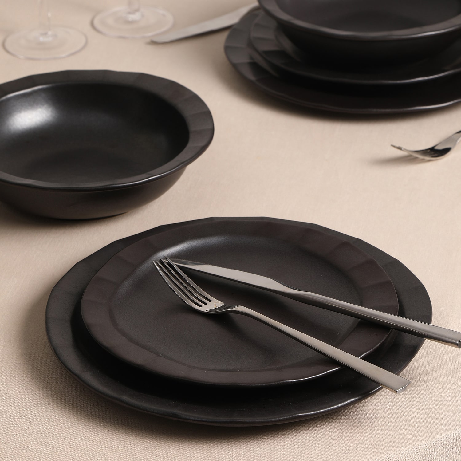 Stone + Lain Oasis 4-pc. Stoneware Dinner Plate