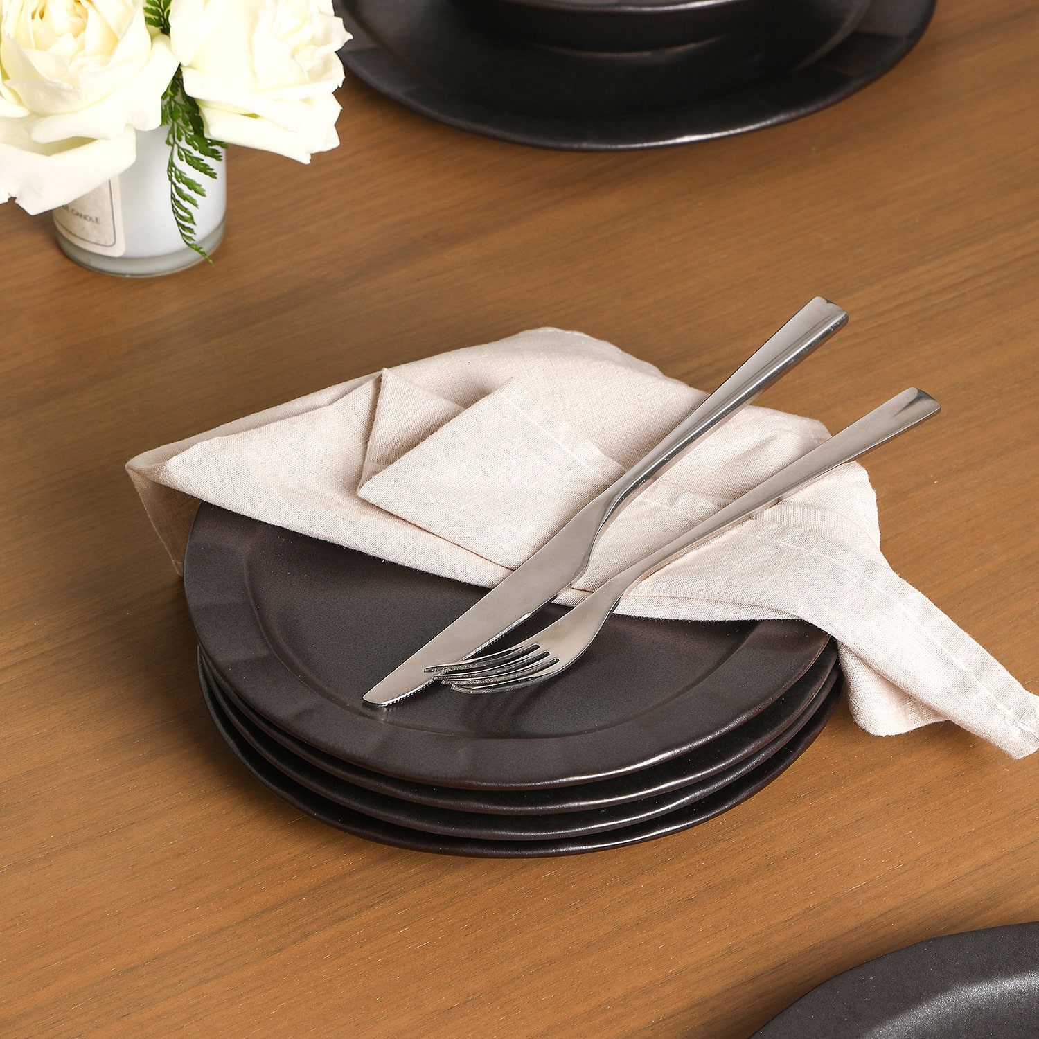 Stone + Lain Oasis 4-pc. Stoneware Dinner Plate