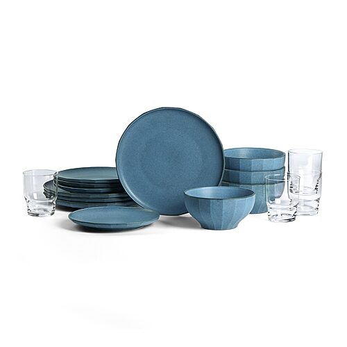 Stone Lain Rio 16-pc. Stoneware Dinnerware Set In Blue