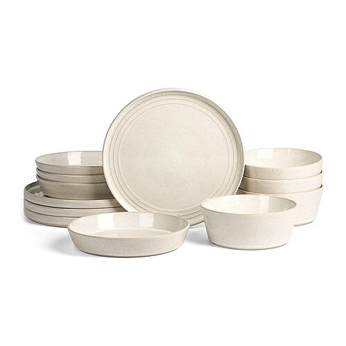 Stone Lain Claire 16-pc. Stoneware Dinnerware Set In White