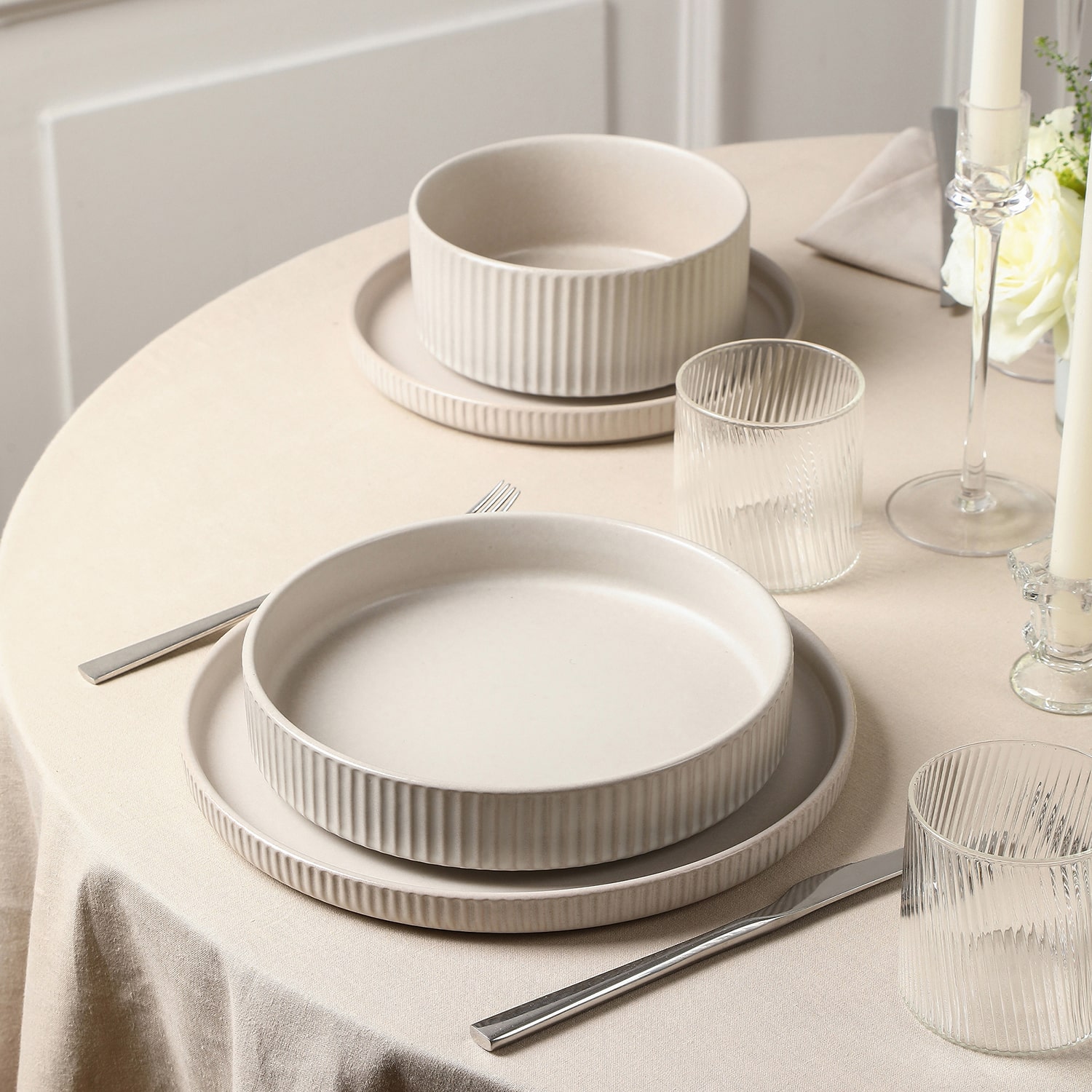 Stone + Lain Haven 4-pc. Stoneware Pasta Bowl