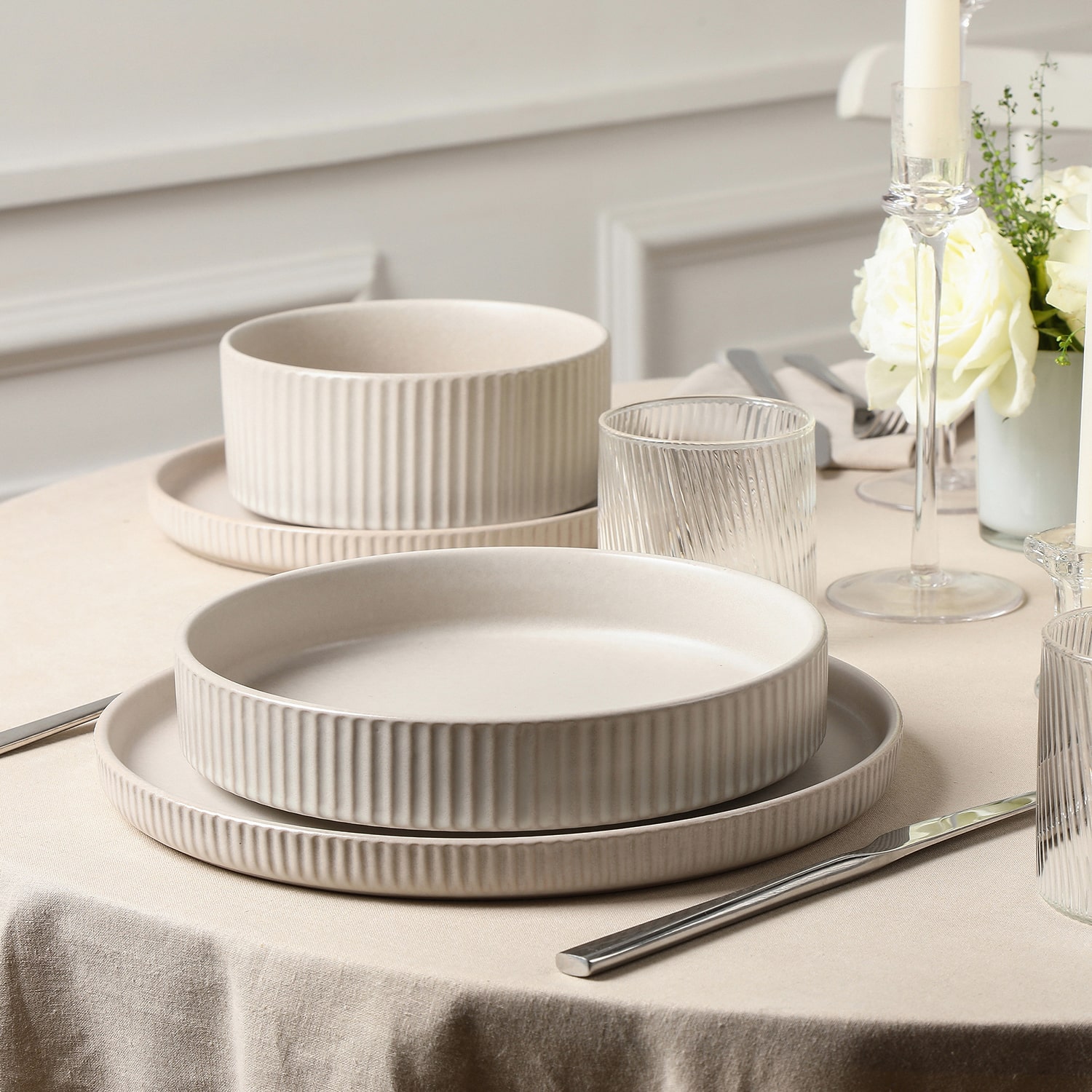 Stone + Lain Haven 4-pc. Stoneware Pasta Bowl