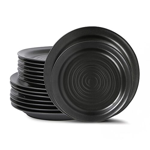 Stone Lain Orbit 12-pc. Stoneware Dinnerware Set In Black