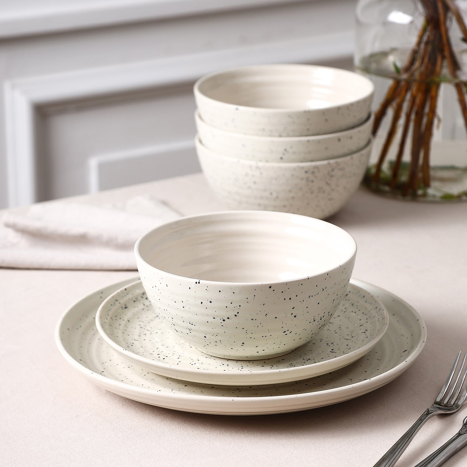 Stone + Lain Dua 8-pc. Stoneware Dinnerware Set