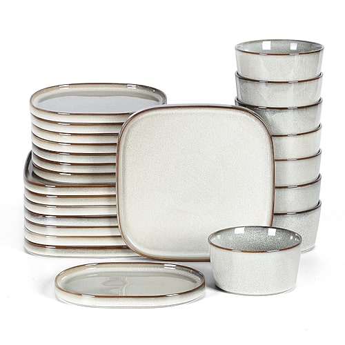 Stone Lain Cairo 24-pc. Stoneware Dinnerware Set In Gray