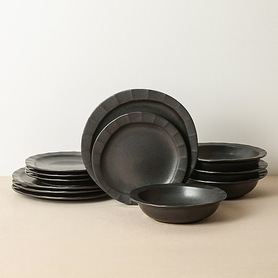 Stone + Lain Oasis 12-pc. Stoneware Dinnerware Set