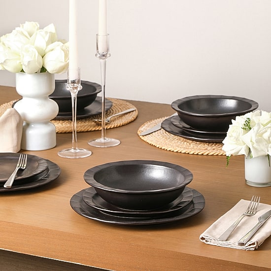 Stone + Lain Oasis 12-pc. Stoneware Dinnerware Set
