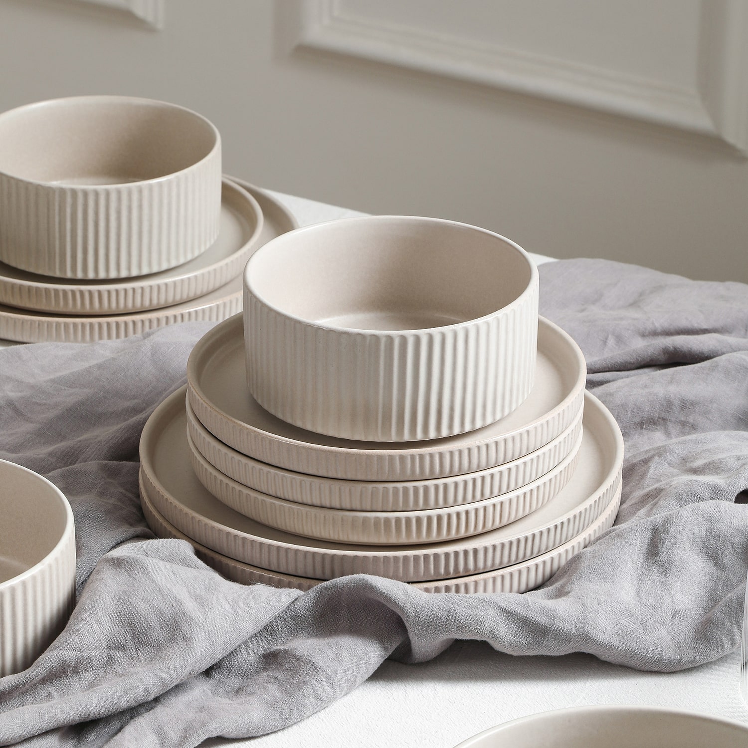 Stone + Lain Haven 32-pc. Stoneware Dinnerware Set