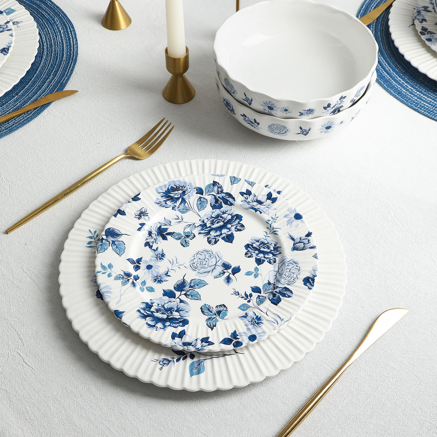 Stone + Lain Fiore 4-pc. Bone China Salad Plate