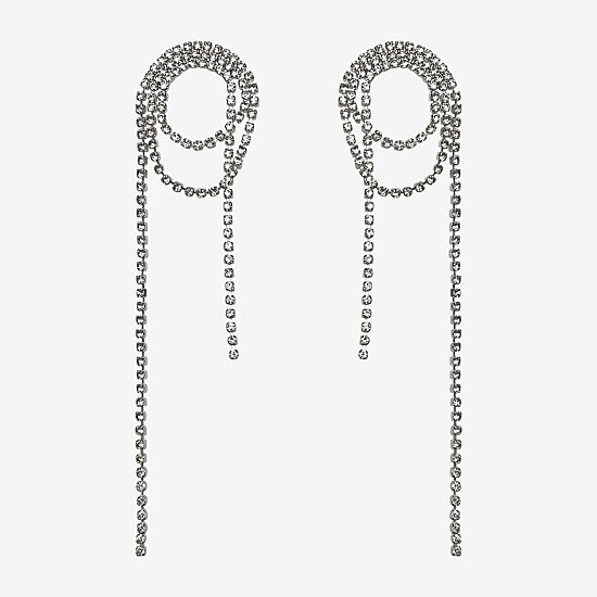 Bijoux Bar Silver Tone Womens Glass Drop Earrings