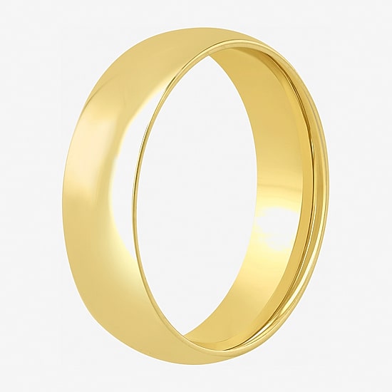 Mens 6MM 14K Gold Over Silver Wedding Band