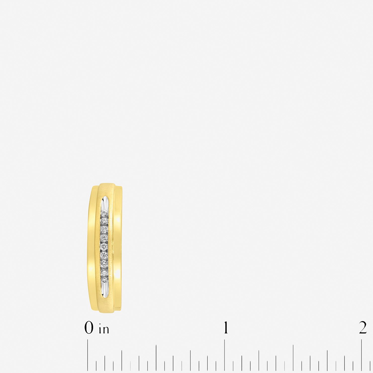 (H-I / I2-I3) Mens 1/10 CT. T.W. Natural White Diamond 14K Gold Over Silver Wedding Band