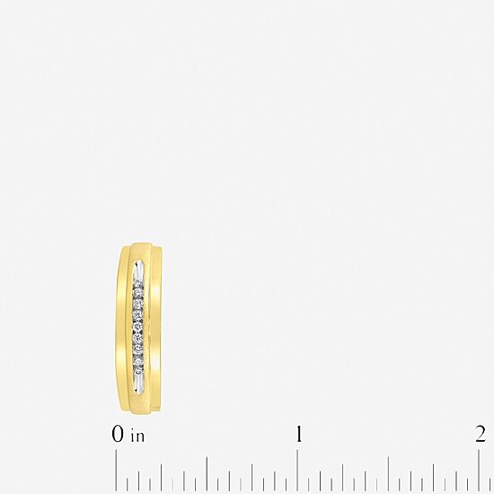 (H-I / I2-I3) Mens 1/10 CT. T.W. Natural White Diamond 14K Gold Over Silver Wedding Band