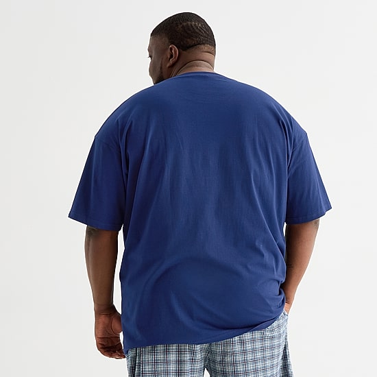 St. John's Bay Mens Crew Neck Short Sleeve Big and Tall Pajama Top