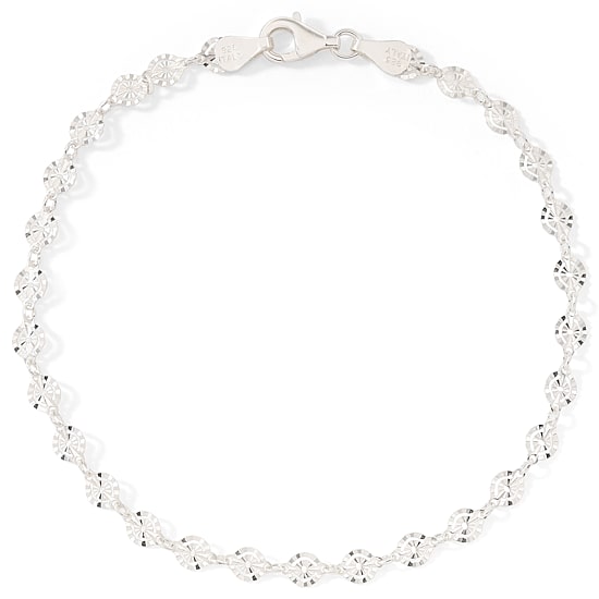 Sterling Silver Circle-Design Ankle Bracelet