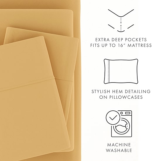 Casual Comfort™ Premium Ultra Soft Microfiber Wrinkle Free 4 Piece Sheet Set or 2 Piece Pillowcases