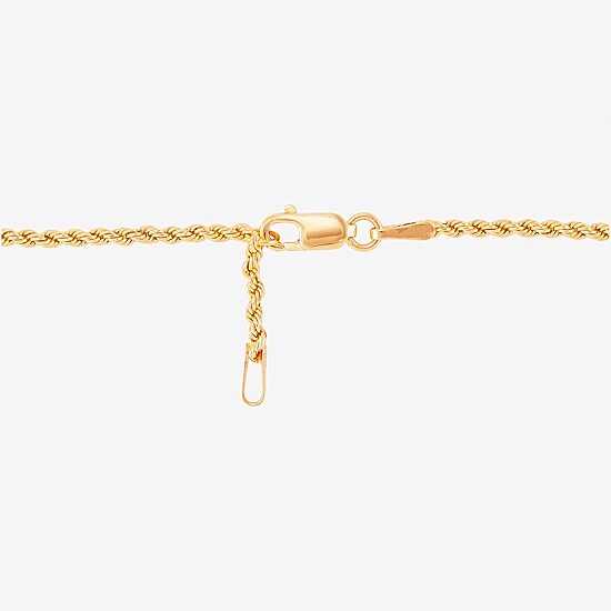 14K Gold 5 1/2 Inch Hollow Rope Chain Bracelet