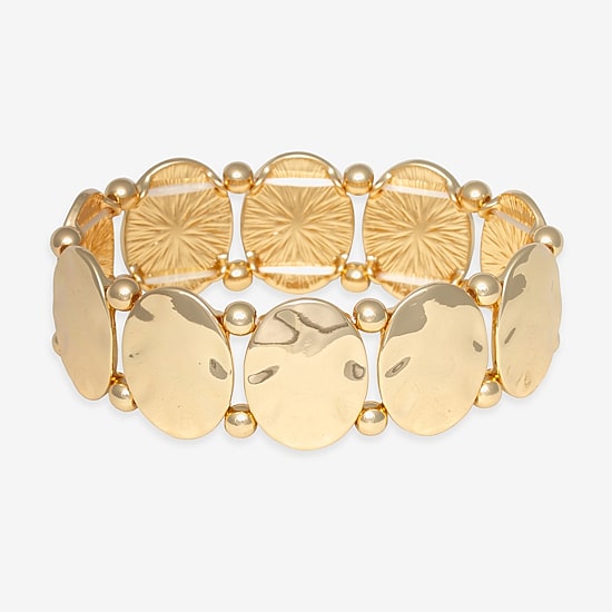 Bold Elements Gold Tone Womens Stretch Bracelet