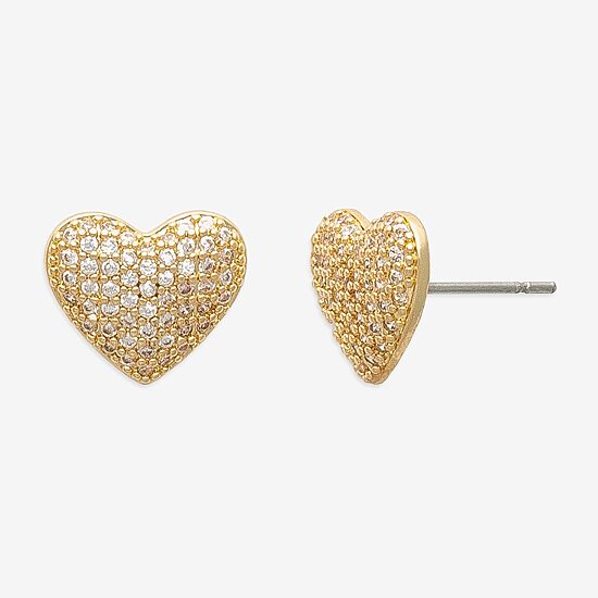 Mixit Cubic Zirconia 12mm Heart Stud Earrings