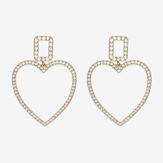 Mixit Womens Heart Hypoallergenic Drop Earrings