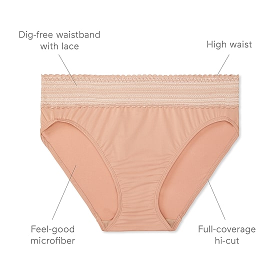 Warners® No Pinching No Problems® DigFree Comfort Waist with Lace Microfiber Hi-Cut 5109J