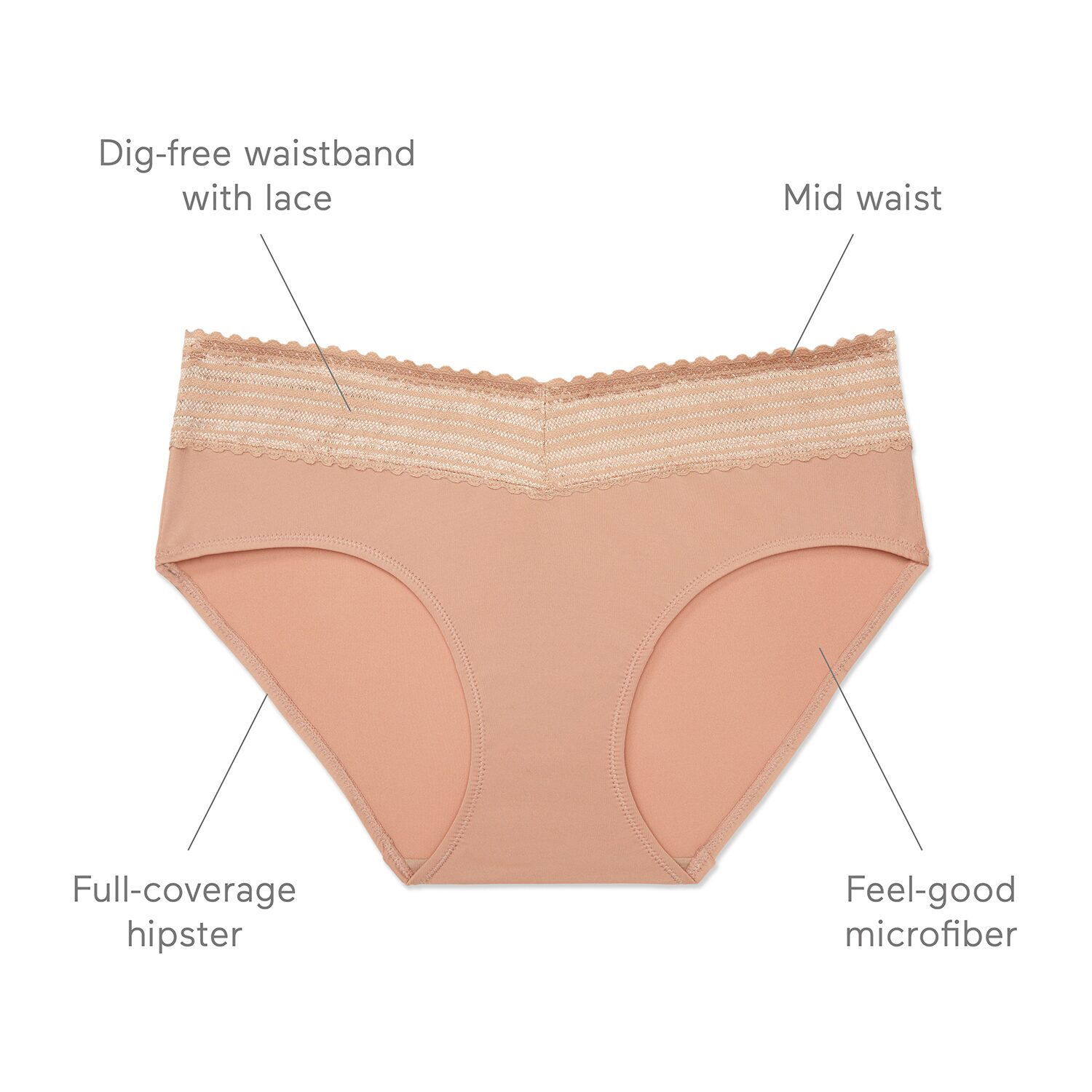 Warners® No Pinching, Problems® Hipster with Lace  - 5609J