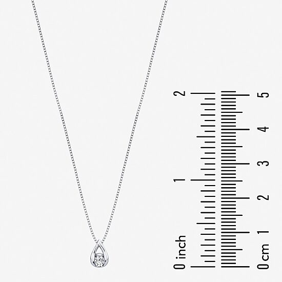 Womens 1/10 CT. Natural White Diamond 14K Gold 18 Inch Pendant Necklace