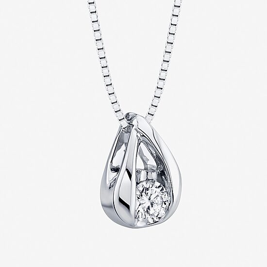 Womens 1/10 CT. Natural White Diamond 14K Gold 18 Inch Pendant Necklace
