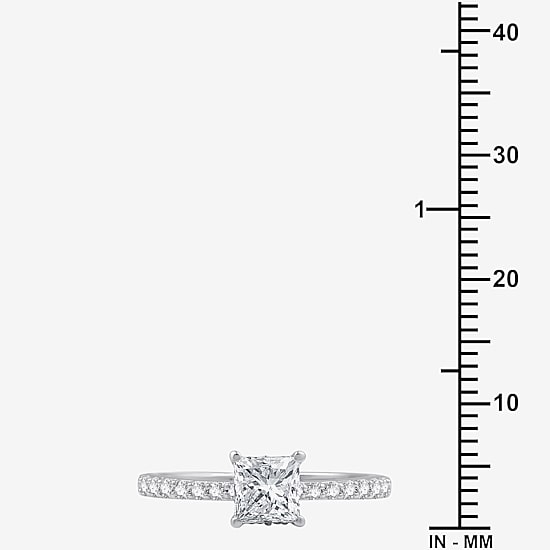 I Said Yes (G / Si1-Si2) Womens 1 CT. T.W. Lab Grown White Diamond Sterling Silver Side Stone Engagement Ring