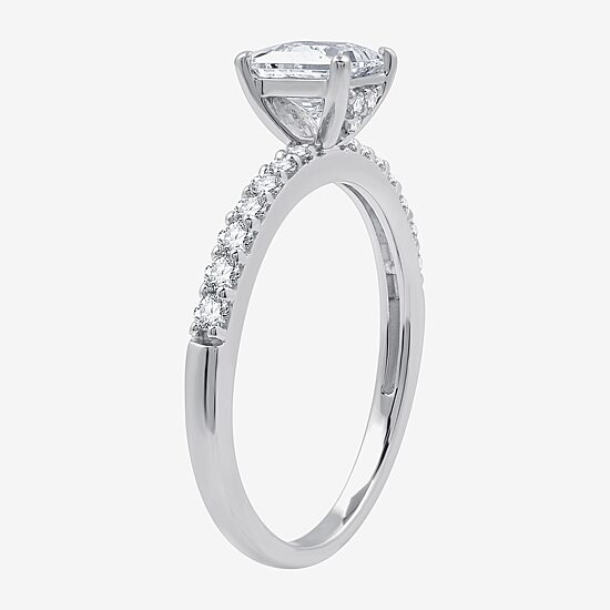 I Said Yes (G / Si1-Si2) Womens 1 CT. T.W. Lab Grown White Diamond Sterling Silver Side Stone Engagement Ring