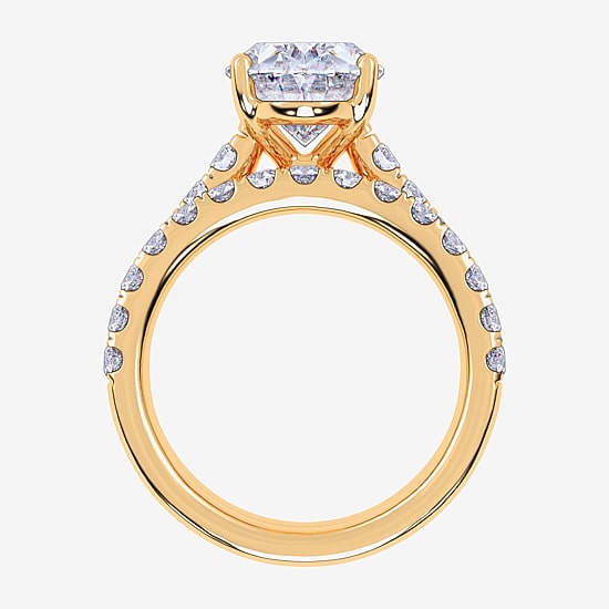 Signature By Modern Bride (G-H / Si1-Si2) Womens 4 CT. T.W. Lab Grown White Diamond 14K Gold Oval Bridal Set