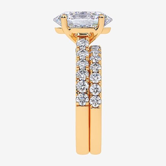 Signature By Modern Bride (G-H / Si1-Si2) Womens 4 CT. T.W. Lab Grown White Diamond 14K Gold Oval Bridal Set