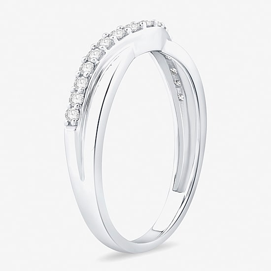 1/4 CT.T.W. Natural Diamond 10K or 14K Gold Curved Wedding Band