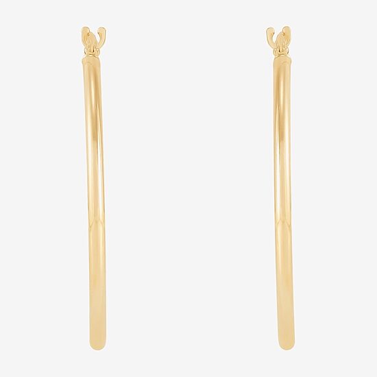 Womens 14K Gold 28mm Round Hoop Earrings