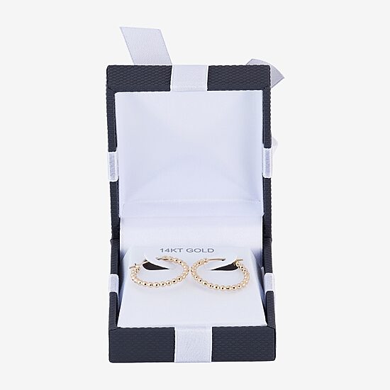 Womens 14K Gold 20mm Round Hoop Earrings