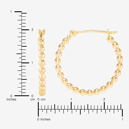 Womens 14K Gold 20mm Round Hoop Earrings