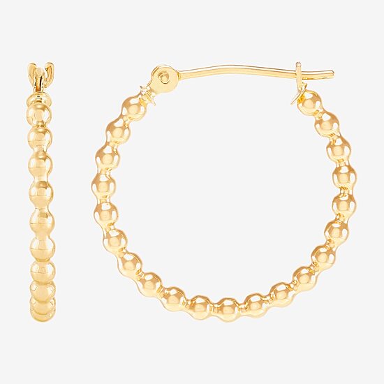 Womens 14K Gold 20mm Round Hoop Earrings