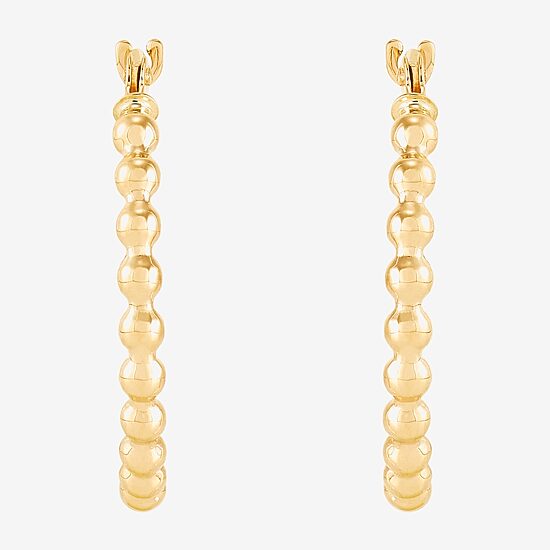 Womens 14K Gold 20mm Round Hoop Earrings