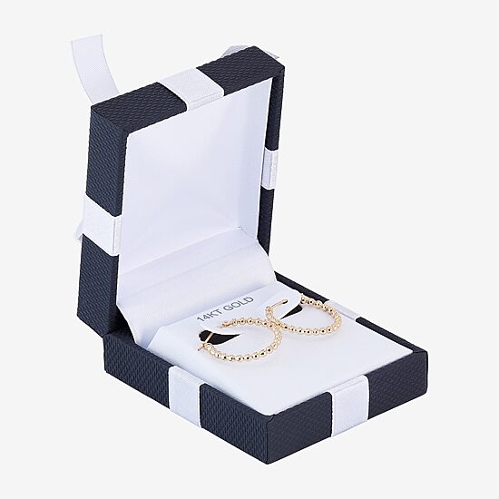 Womens 14K Gold 20mm Round Hoop Earrings