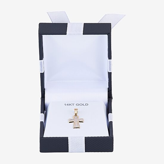 Womens 14K Gold Cross Pendant