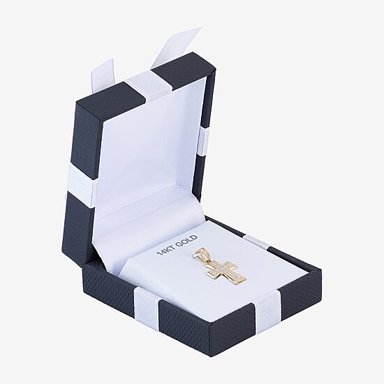 Womens 14K Gold Cross Pendant