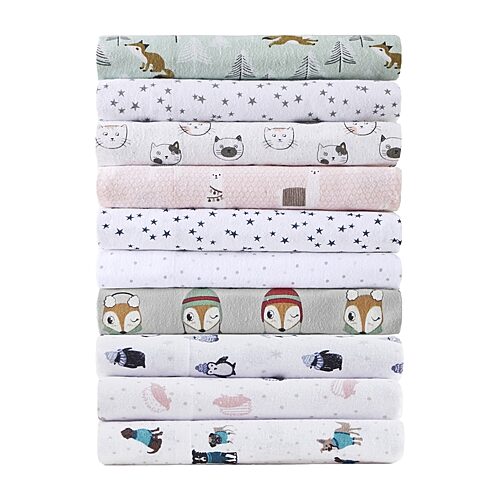 Intelligent Design Cozy Soft Print Flannel Deep Pocket Sheet Set, One Size, Blue