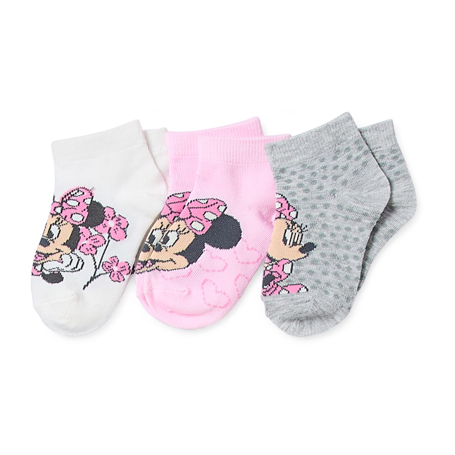 Toddler Girls Multi-Pack 6 Pair Minnie Mouse Quarter Ankle Socks