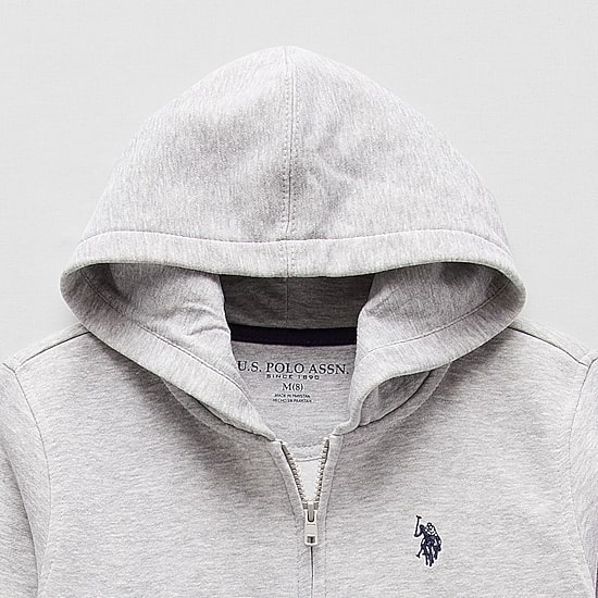 U.S. Polo Assn. Little & Big Kid Boys Long Sleeve Embroidered Fleece Zipper Hoodie