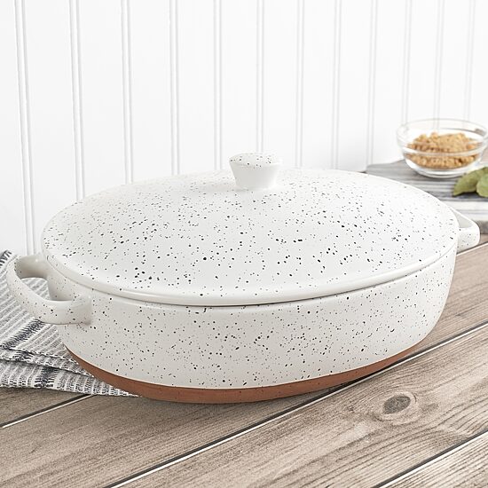 Denmark Speckled Stoneware 3.2-qt. Oval Casserole with Lid