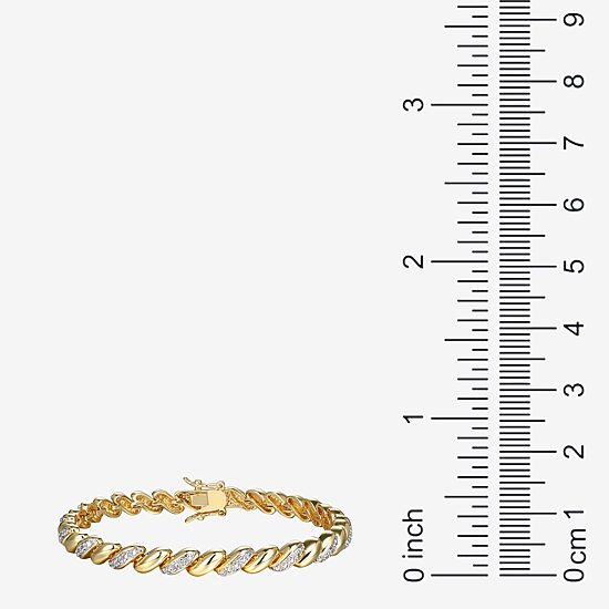 Sparkle Allure Womens Natural White Diamond Accent 7.25 Inch Tennis Bracelet